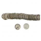 [50 Coins]Mixed Dates Silver Mercury Dime Roll