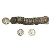 [53 Coins]Mixed Dates Silver Dime Roll