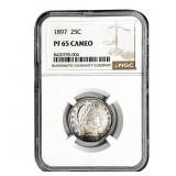 1897 Barber Quarter NGC PF65 Cameo