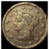 1841 Braided Hair Large Cent NICELY CIRCULATED