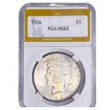 1926 Silver Peace Dollar PGA MS65