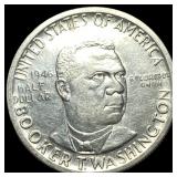 1946 Silver Half Dollar Booker T. Washington CLOSE