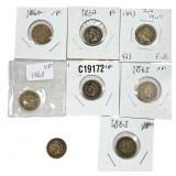 [8 Coins 1861-1864 Indian Head Cent