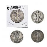[4 Coins] 1921-1928 Walking Liberty Half Dollar