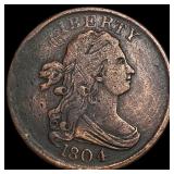 1804 Copper Half Cent NEARLY UNCIRCULATED
