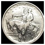 1925 Silver Half Dollar Stone Mountain NEARLY UNCI