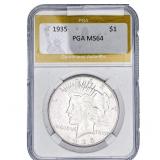1935 Silver Peace Dollar PGA MS64