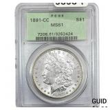 1891-CC Morgan Silver Dollar PCGS MS61