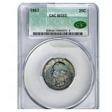 1957 Washington Silver Quarter CAC MS65