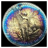 1985 Toned Mexico 1 Onza Silver Libertad SUPERB GE