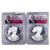 [2 Coins] 2017-W-2018-W Silver Eagle PCGS PR70