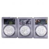[3 Coins] 2017-2020 Silver Eagle PCGS MS70