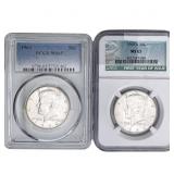 [2 Coins] 1964 Kennedy Half Dollar PCGS/NGC MS65