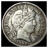 1902-O Silver Barber Dime NEARLY UNCIRCULATED