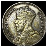 1934 New Zealand Silver 6 Pence - George V NEARLY