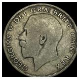 1921 Great Britain Silver Half Crown NEARLY UNCIRC