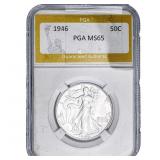 1946 Walking Liberty Half Dollar PGA MS65
