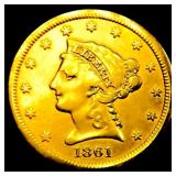 1861-S $2.50 Gold Quarter Eagle NEARLY UNCIRCULATE