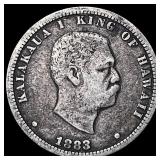 1883 Hawaii Silver 1/4 Dollar ABOUT UNCIRCULATED