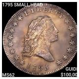 1795 SMALL HEAD Flowing Hair Half Dollar UNCIRCULA