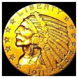 1911 Indian Head Half Eagle $5 Gold CLOSELY UNCIRC