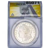 1921 Morgan Silver Dollar ANACS MS62