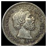 1876 Netherland Silver 5 Cents - William III NEARL
