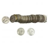 [46 Coins]Mixed Dates Silver Standing Liberty 25C