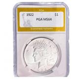 1922 Silver Peace Dollar PGA MS64