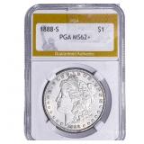 1888-S Morgan Silver Dollar PGA MS62+
