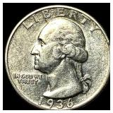 1936-D Silver Washington Quarter CLOSELY UNCIRCULA