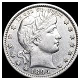 1894 Silver Barber Quarter CLOSELY UNCIRCULATED