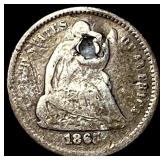 1867-S Silver Half Dime NICELY CIRCULATED