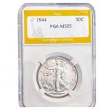 1944 Walking Liberty Half Dollar PGA MS65