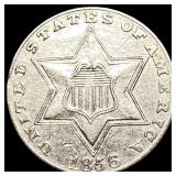 1856 Silver Three-Cent Piece NEARLY UNCIRCULATED
