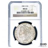1882-S Morgan Silver Dollar NGC MS65