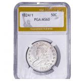 1824/1 Capped Bust Half Dollar PGA MS60