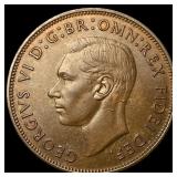 1951 Great Britain One Penny - George VI NEARLY UN
