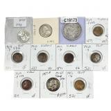 [11 Coins] 1881-1963 U.S. Coin Lot 1C-$1