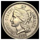 1865 Nickel Three-Cent Piece CLOSELY UNCIRCULATED