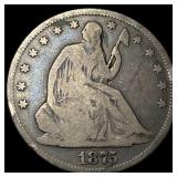 1875 Seated Liberty Half Dollar LIGHTLY  CIRCULAT
