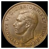 1951 Great Britain One Penny - George VI NEARLY UN