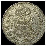 1961 Mexico Silver Peso NEARLY UNCIRCULATED