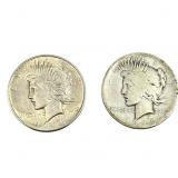 [2 Coins] 1921 Silver Peace Dollar