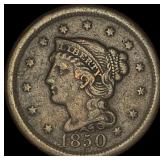1850 Braided Hair Large Cent LIGHTLY  CIRCULATED