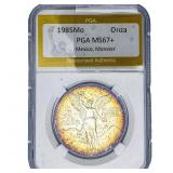 1985Mo Mexico Silver Onza PGA MS67+ Monster