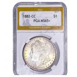 1882-CC Morgan Silver Dollar PGA MS65+