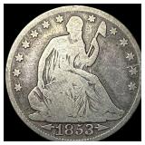 1853-O Silver Seated Liberty Half Dollar  NICELY