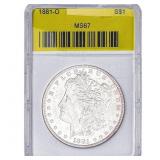 1881-O Morgan Silver Dollar APS MS67