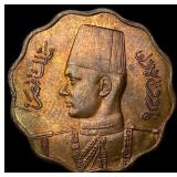 1943 Egypt Copper 10 Milliemes UNCIRCULATED